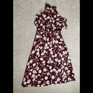 Midi coffee floral dress